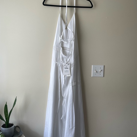 NWT Zara Lace-Back White Sundress Size M - Picture 3 of 4